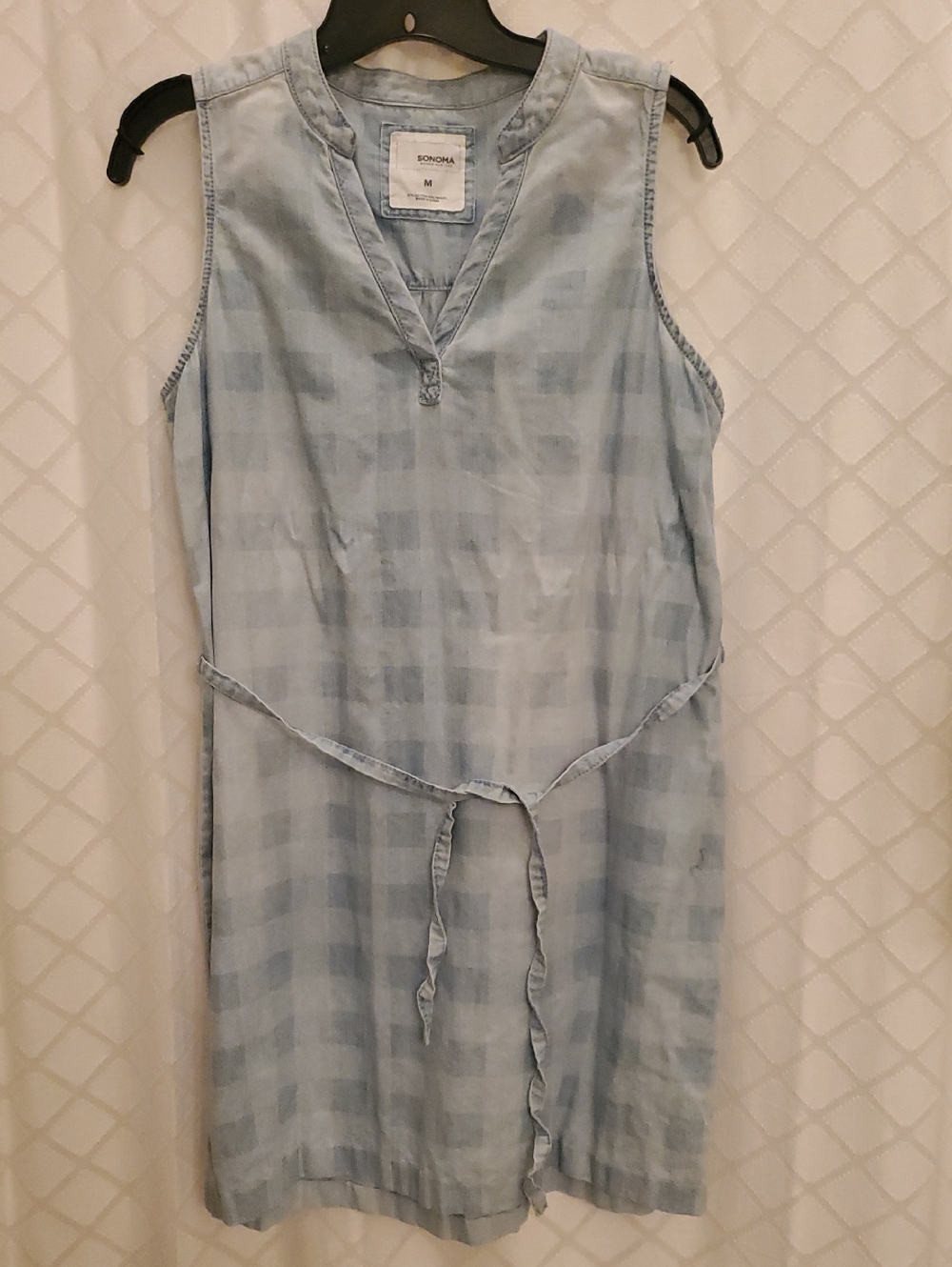 Sonoma Light Blue Sleeveless Tie-Waist Dress
